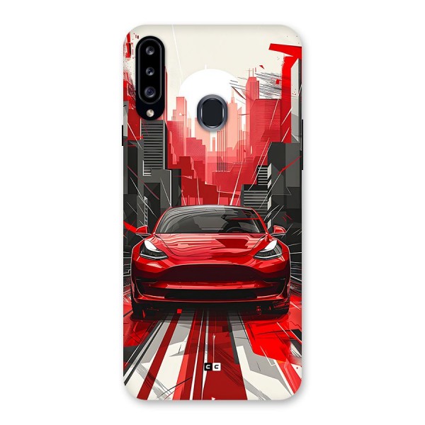 Red And Black Car Back Case for Galaxy A20s