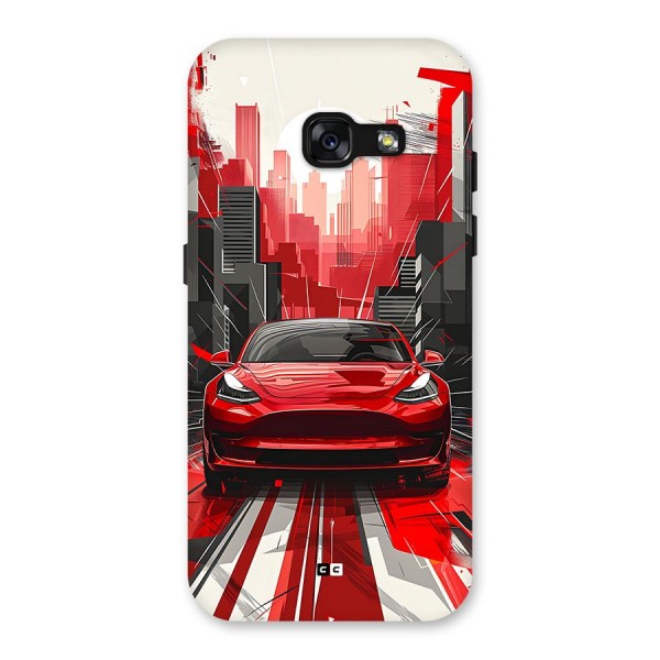 Red And Black Car Back Case for Galaxy A3 (2017)