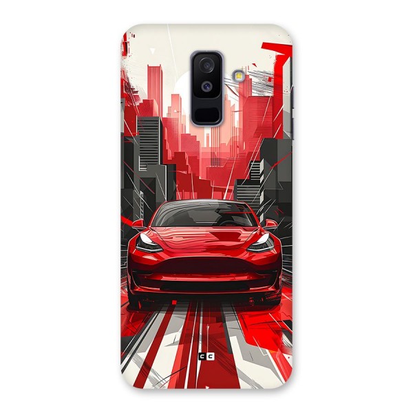 Red And Black Car Back Case for Galaxy A6 Plus