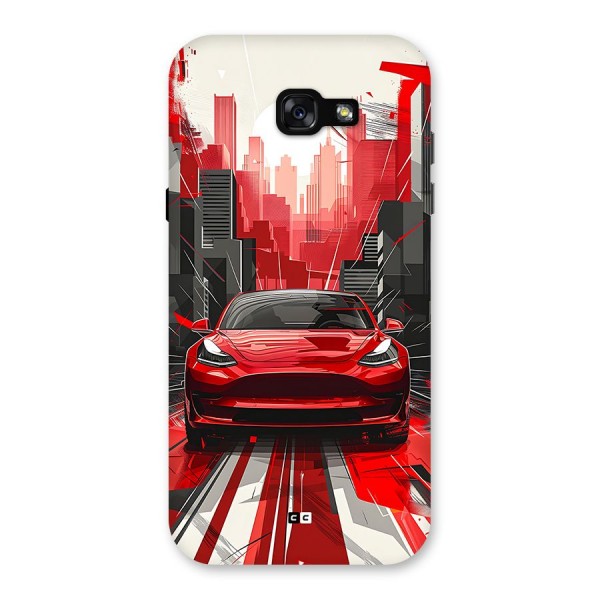 Red And Black Car Back Case for Galaxy A7 (2017)