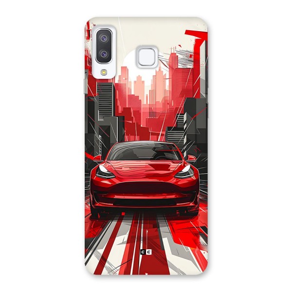 Red And Black Car Back Case for Galaxy A8 Star