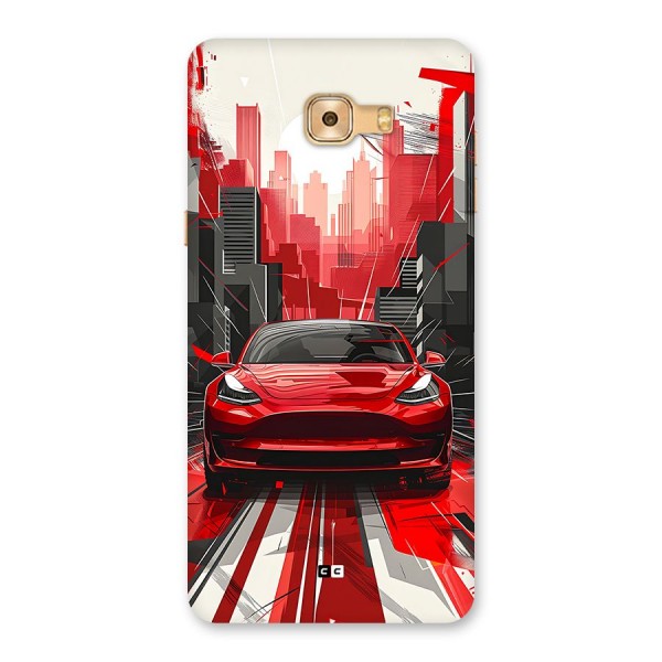 Red And Black Car Back Case for Galaxy C9 Pro