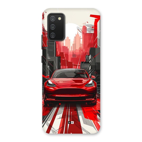 Red And Black Car Back Case for Galaxy F02s