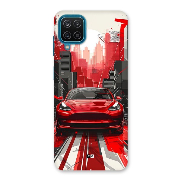 Red And Black Car Back Case for Galaxy F12