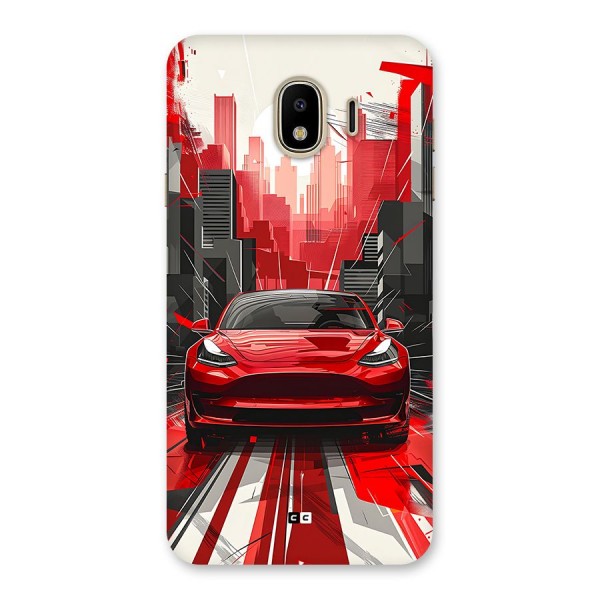 Red And Black Car Back Case for Galaxy J4