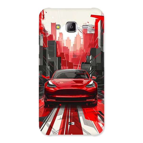 Red And Black Car Back Case for Galaxy J5