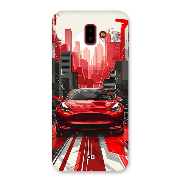 Red And Black Car Back Case for Galaxy J6 Plus