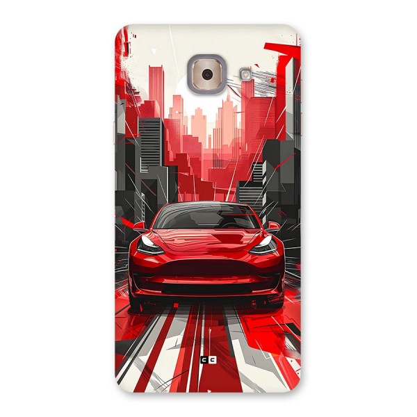 Red And Black Car Back Case for Galaxy J7 Max