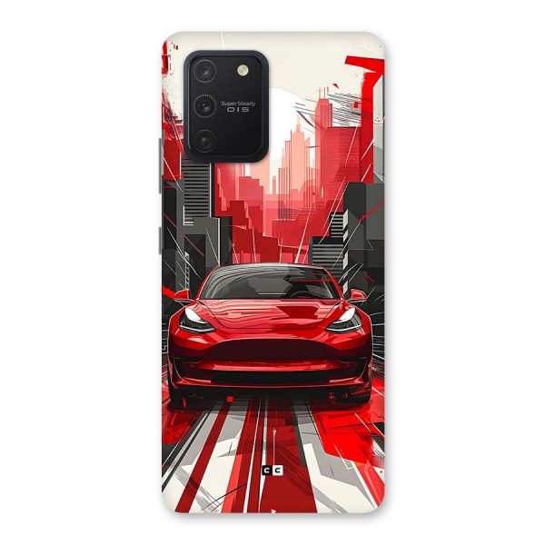 Red And Black Car Back Case for Galaxy S10 Lite