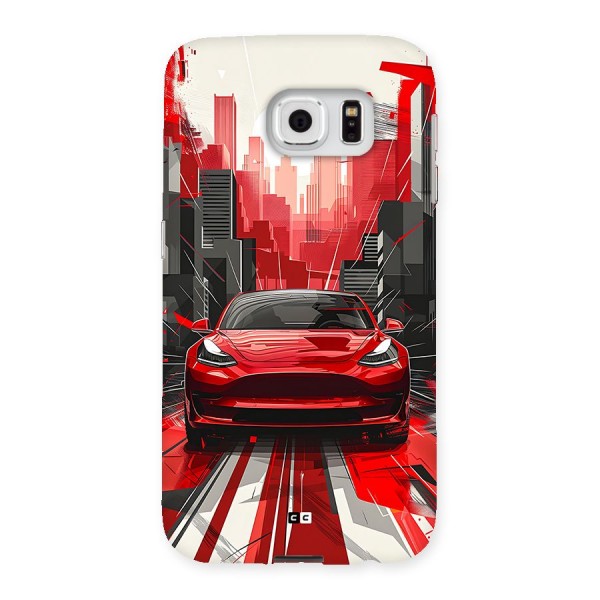 Red And Black Car Back Case for Galaxy S6