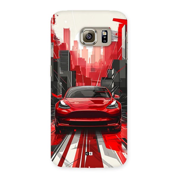 Red And Black Car Back Case for Galaxy S6 edge