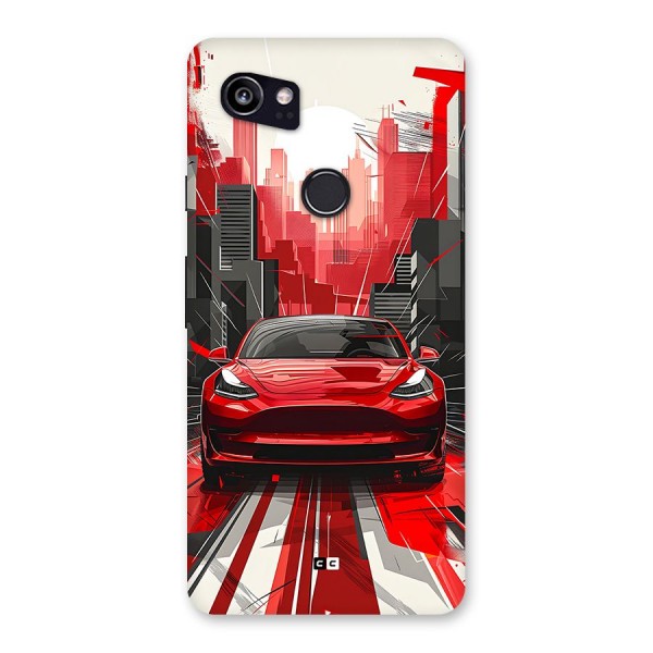 Red And Black Car Back Case for Google Pixel 2 XL