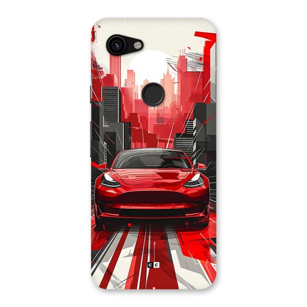 Red And Black Car Back Case for Google Pixel 3a