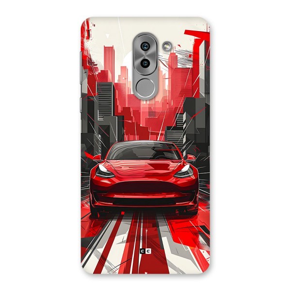 Red And Black Car Back Case for Honor 6X