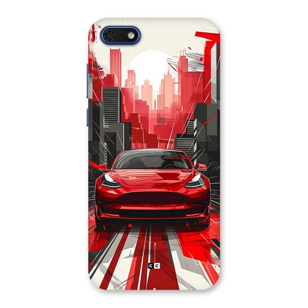 Red And Black Car Back Case for Honor 7s