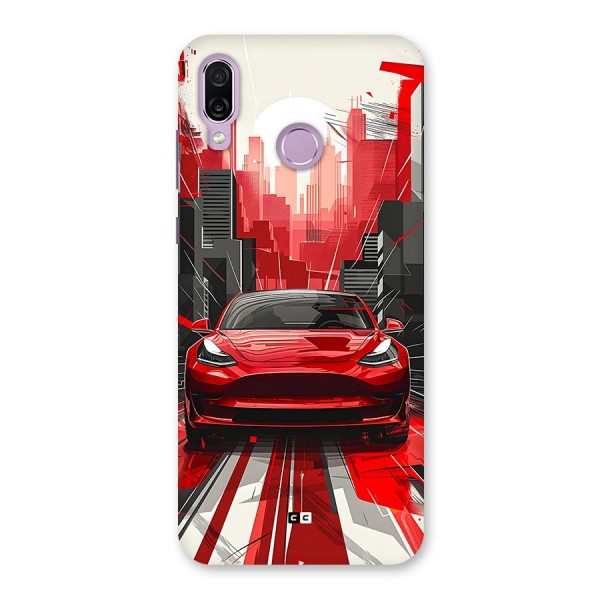 Red And Black Car Back Case for Honor Play