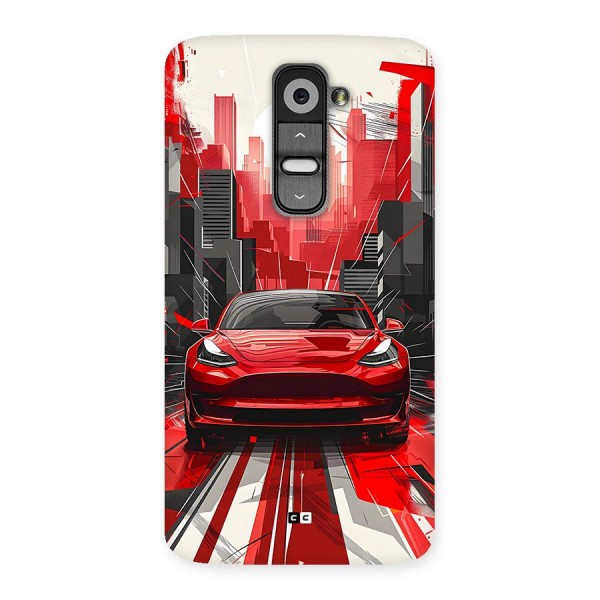 Red And Black Car Back Case for LG G2