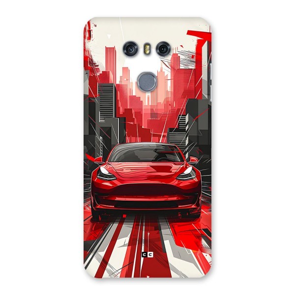 Red And Black Car Back Case for LG G6