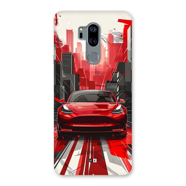 Red And Black Car Back Case for LG G7