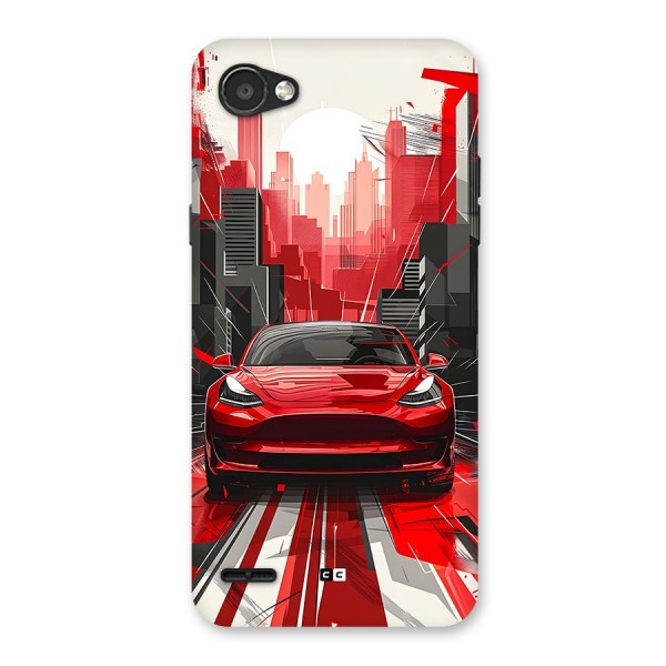 Red And Black Car Back Case for LG Q6