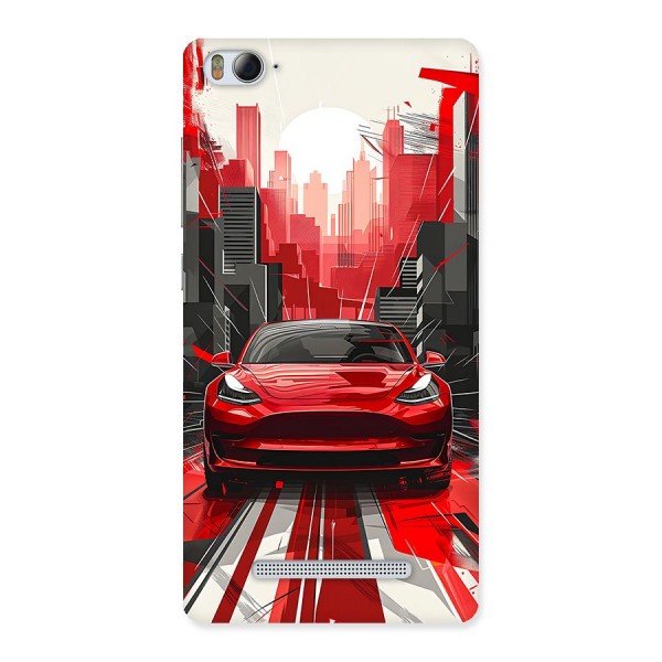 Red And Black Car Back Case for Mi4i