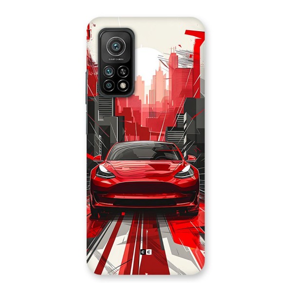 Red And Black Car Back Case for Mi 10T 5G
