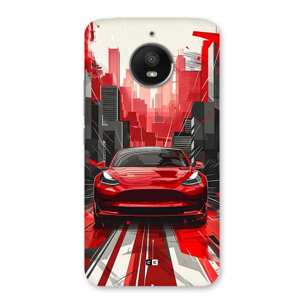 Red And Black Car Back Case for Moto E4 Plus