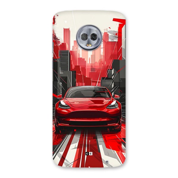 Red And Black Car Back Case for Moto G6 Plus