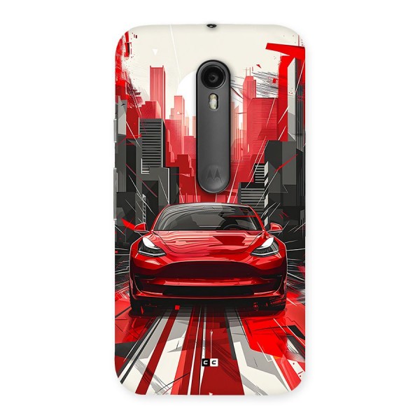 Red And Black Car Back Case for Moto G Turbo