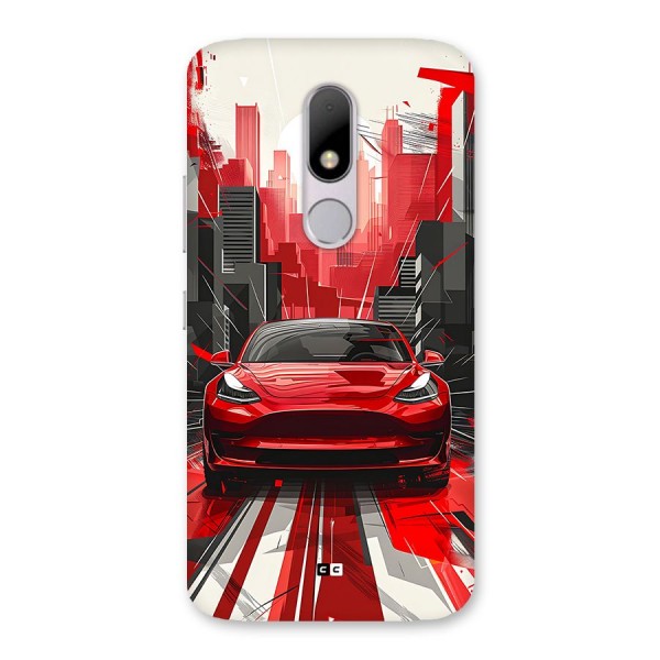 Red And Black Car Back Case for Moto M