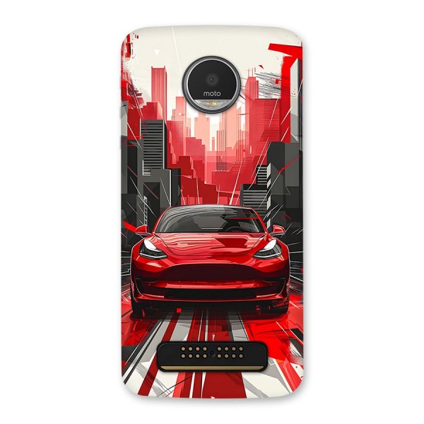 Red And Black Car Back Case for Moto Z Play