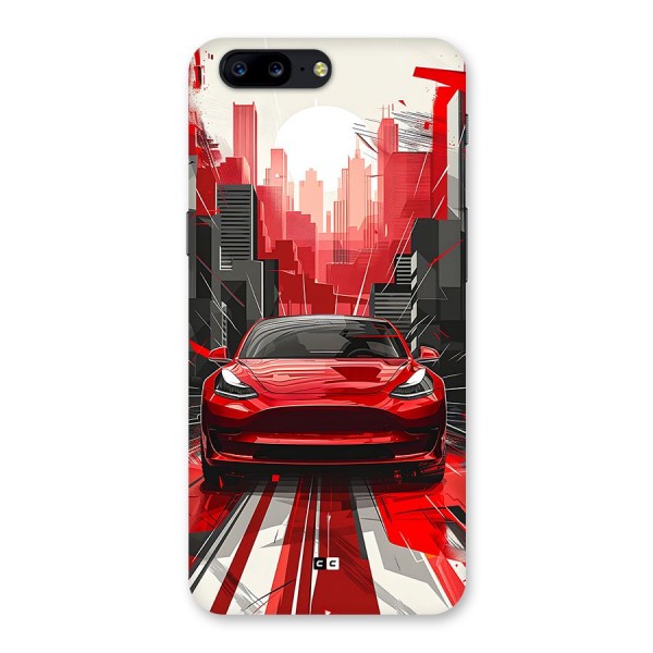 Red And Black Car Back Case for OnePlus 5