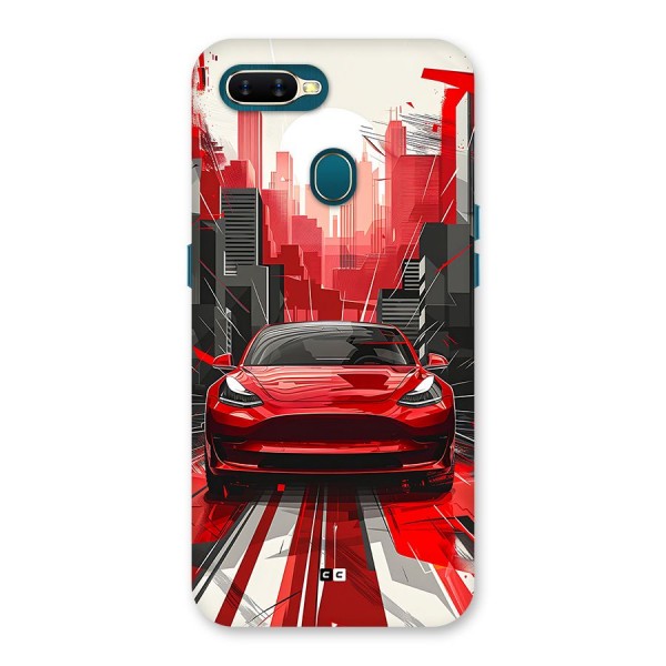 Red And Black Car Back Case for Oppo A11k