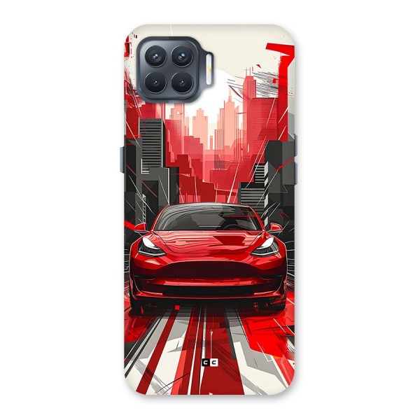 Red And Black Car Back Case for Oppo F17 Pro