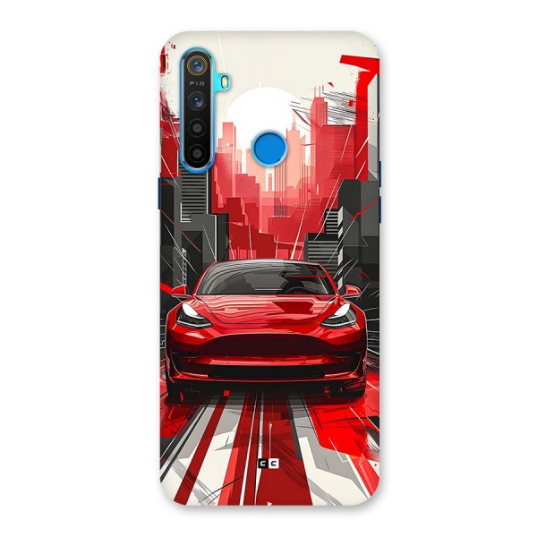 Red And Black Car Back Case for Realme 5s