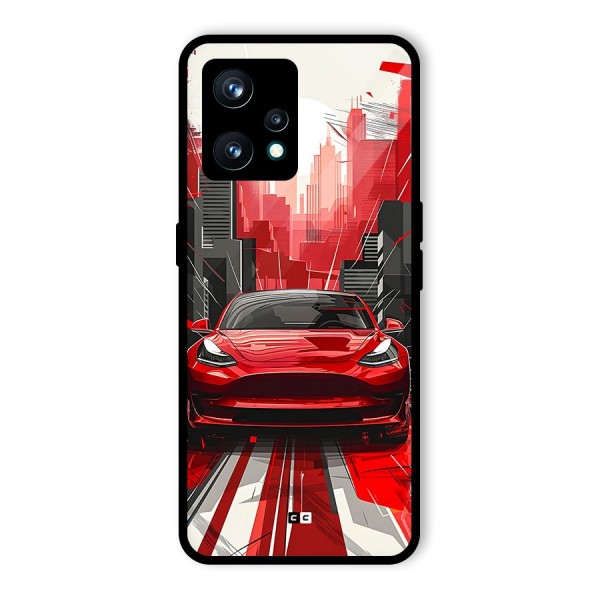 Red And Black Car Back Case for Realme 9
