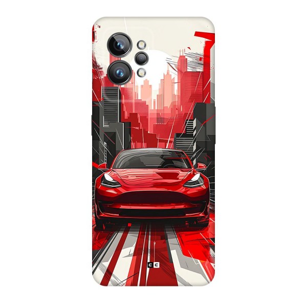 Red And Black Car Back Case for Realme GT2 Pro