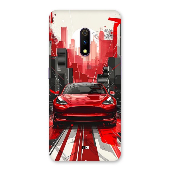 Red And Black Car Back Case for Realme X