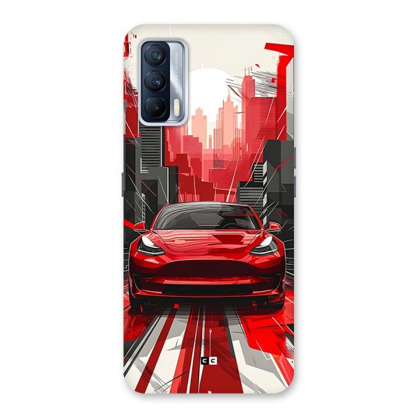 Red And Black Car Back Case for Realme X7