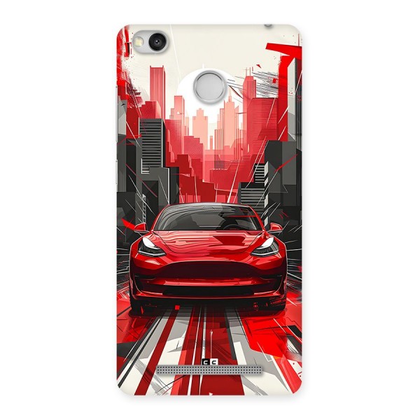 Red And Black Car Back Case for Redmi 3S Prime