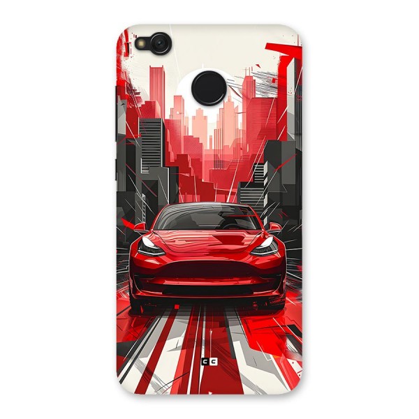 Red And Black Car Back Case for Redmi 4