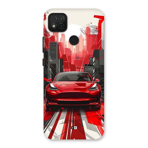 Red And Black Car Back Case for Redmi 9C