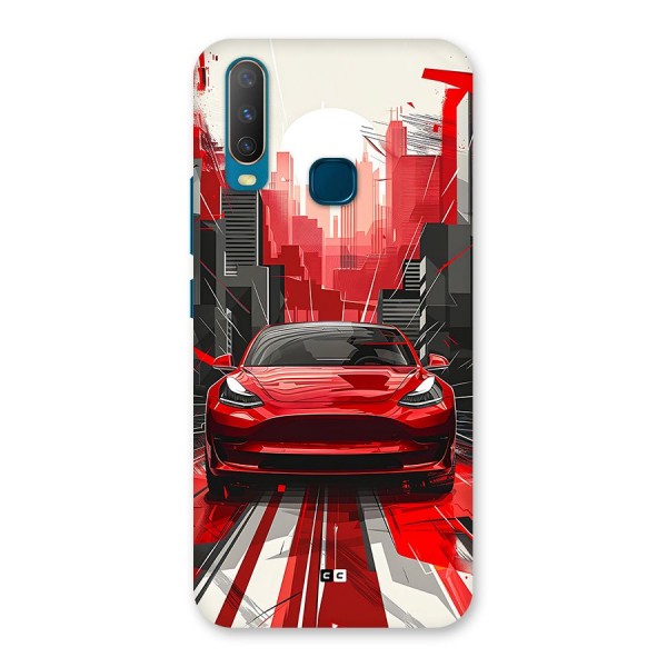 Red And Black Car Back Case for Vivo Y11