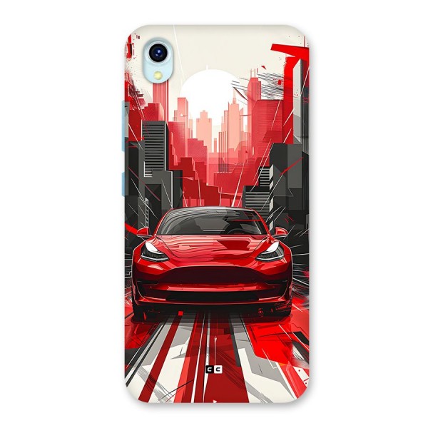Red And Black Car Back Case for Vivo Y1s
