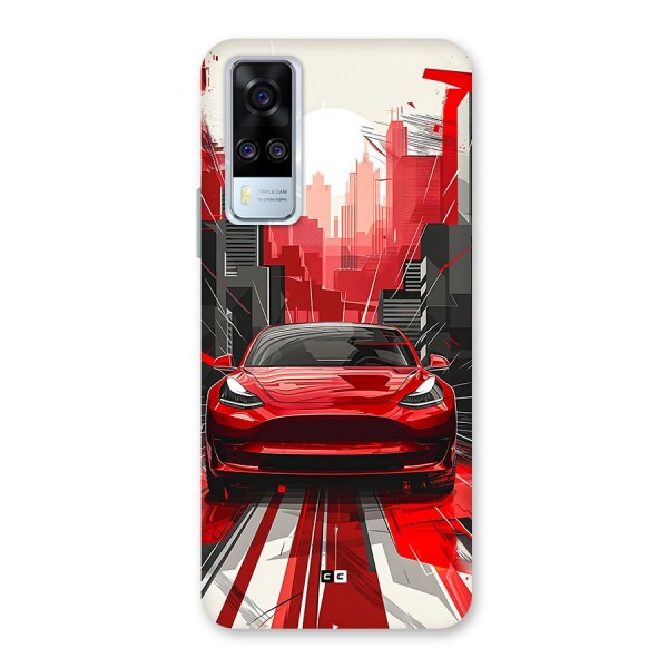 Red And Black Car Back Case for Vivo Y51