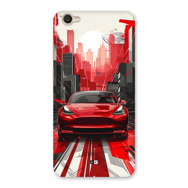 Red And Black Car Back Case for Vivo Y55s