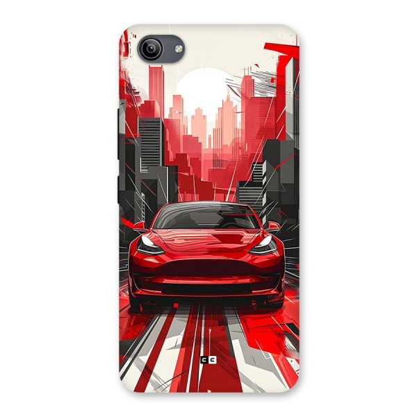 Red And Black Car Back Case for Vivo Y81i