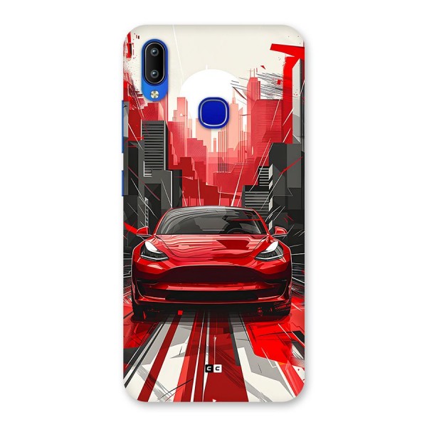 Red And Black Car Back Case for Vivo Y91