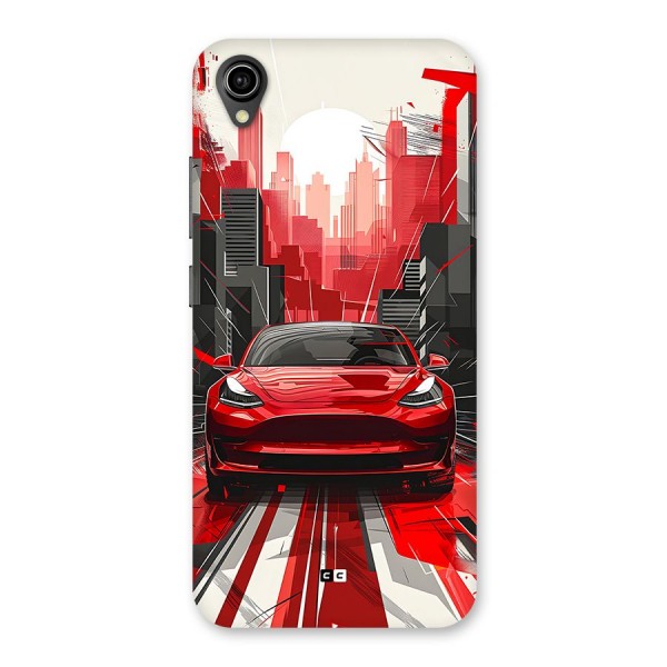 Red And Black Car Back Case for Vivo Y91i