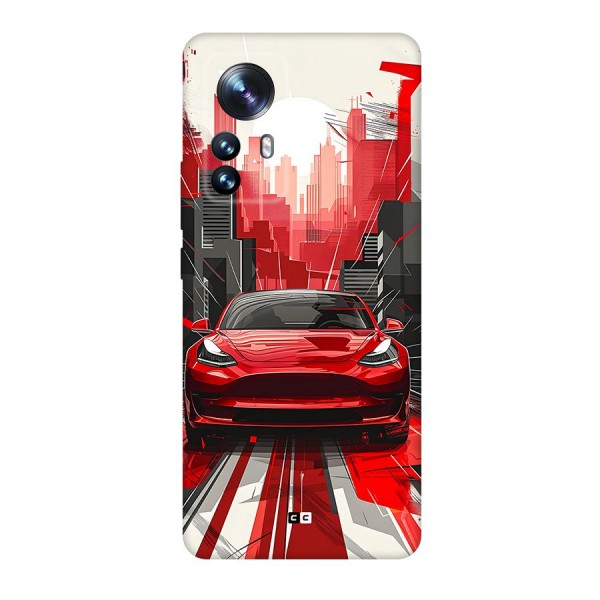 Red And Black Car Back Case for Xiaomi 12 Pro